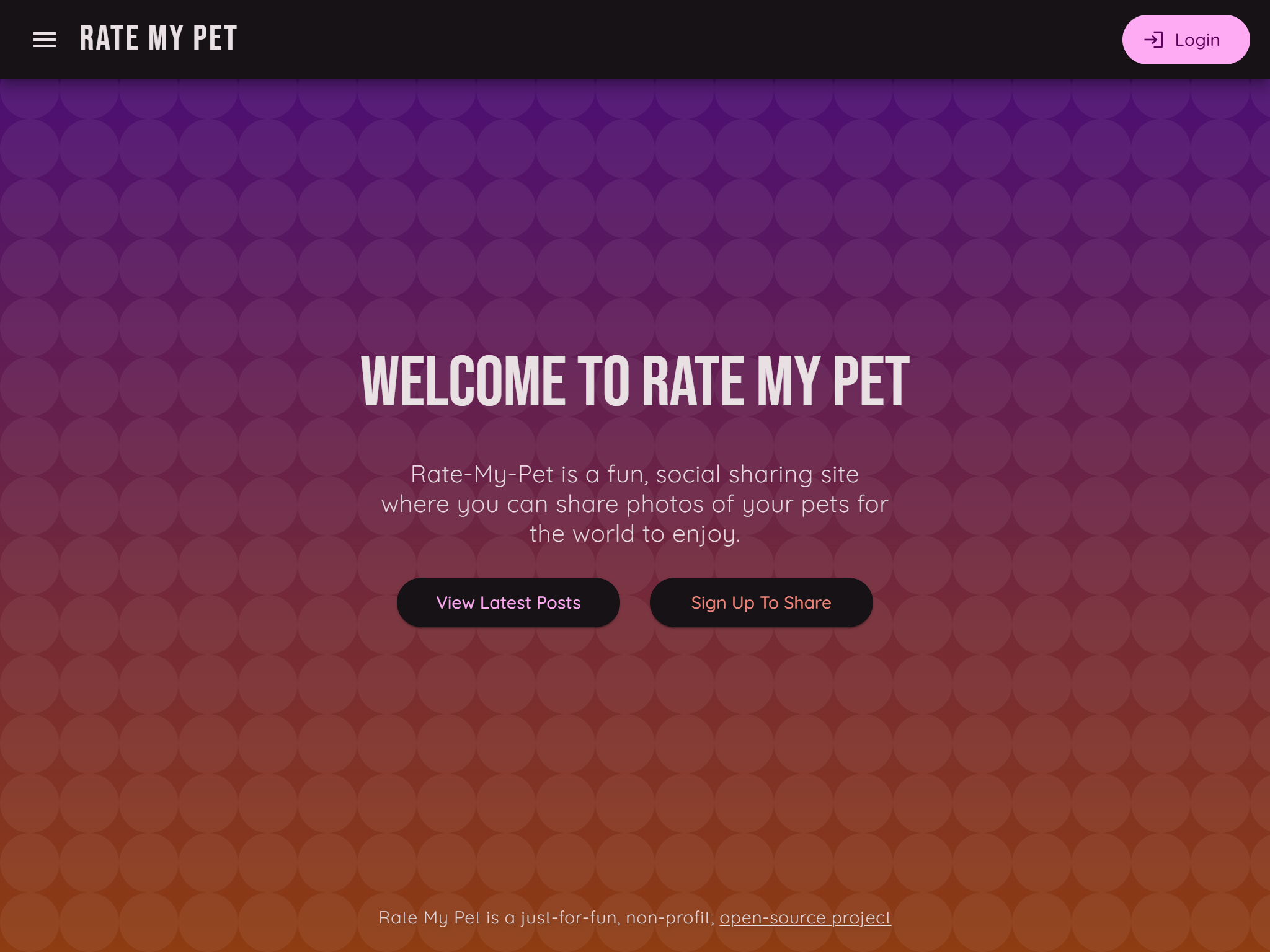Welcome page